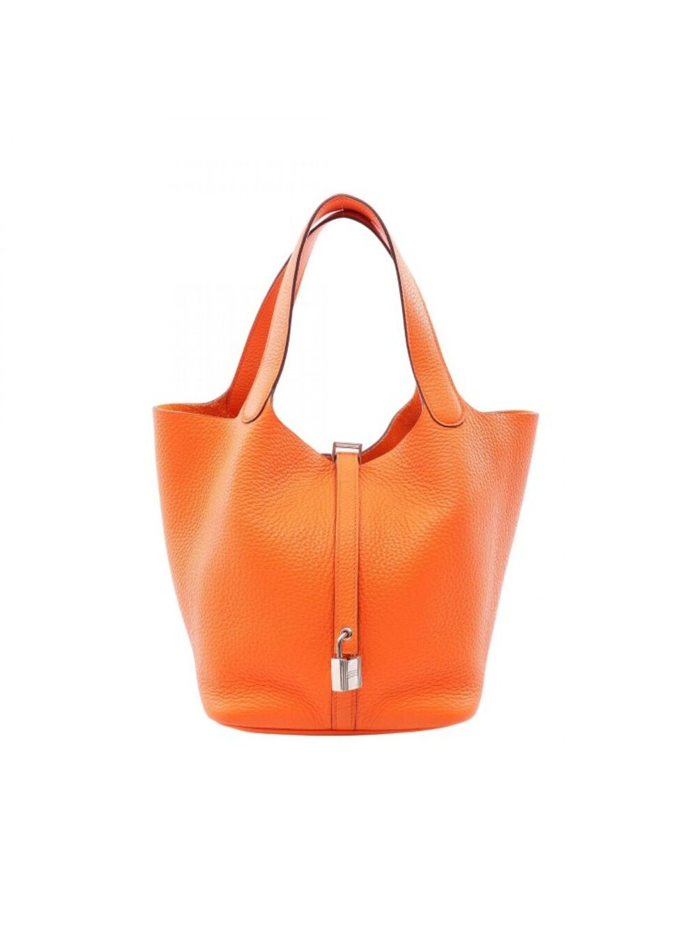 Hermes Handbag Picotin Lock MM Orange Mini Anne Leather